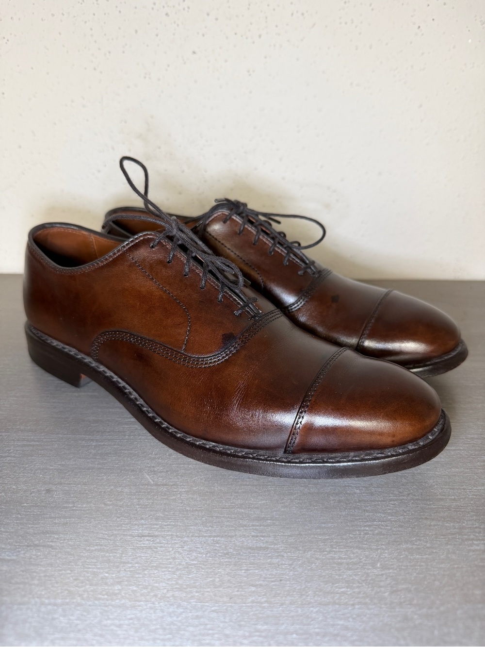 Allen Edmonds Park Avenue Black Leather Cap Toe Oxford Men's Dress Shoes 7 D